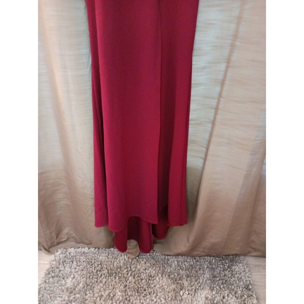 Nwt Women's B. Darlin Mermaid Maxi Formal Elegant Maroon Dress W/Slit Size 7/8 - Picture 5 of 11